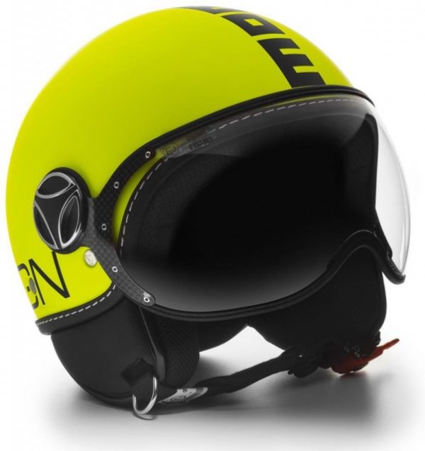 Casco Demi-Jet MOMO Design Fgtr Fluo Taglia XS Giallo Frost