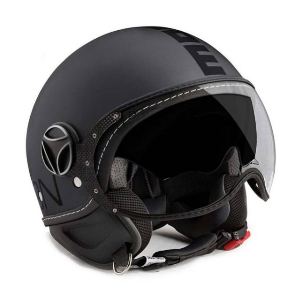 Casco Demi-Jet MOMO Design Fgtr Evo  Taglia XL  Colore Titanio  Opaco-Nero