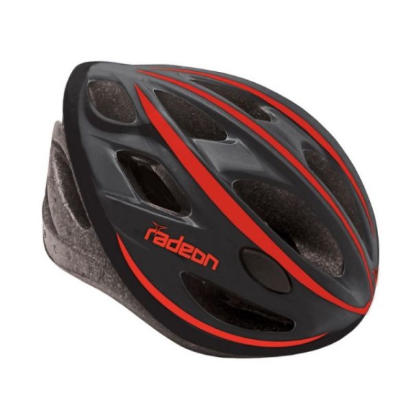 Casco Bicicletta Ciclo per Adulto marca Mvtek modello Radeon misura L 58-61 colore Nero Opaco - Rosso