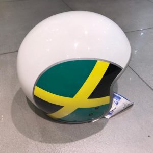 Casco Jet Originale P-Xential Colore Bianco Bandiera BRASILE Lucido Taglia L