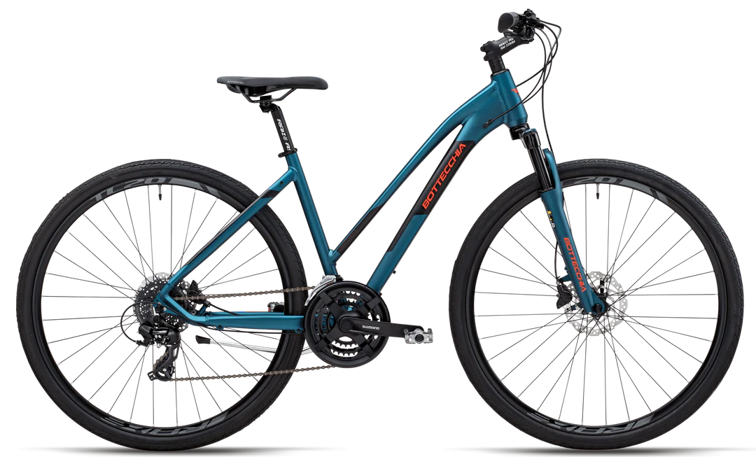 BICICLETTA TREKKING LITE CROSS 28 TREKKING " 321 FS ACERA DISK 24s LADY” Alluminio 21 V Telaio  Misura 44 Colore Blu Opaco 2024