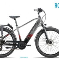 Bicicletta E-Bike Olympia “Roadster 2025 Man 700 “Alluminio Donna Colore Antracite  Opaca-Nera-Rossa, Batteria Samsung  580 Wh