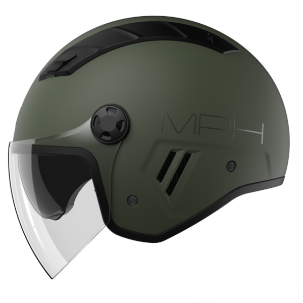 Casco Demi-Jet MPH AIRE DEMI-JET URBANO CON DOPPIA VISIERA  Taglia XS Colore Nero OPACO