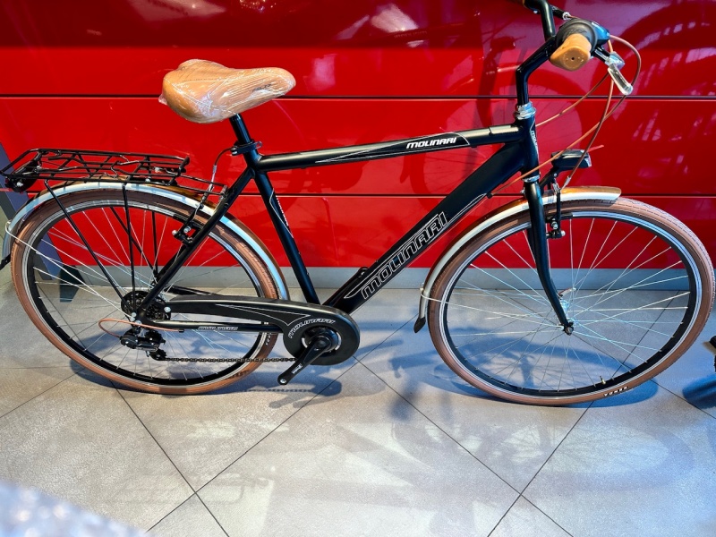 Bicicletta City-Bike “By Molinari “ Uomo Acciaio  6 V Taglia 43 colore Nera Opaca Marrone