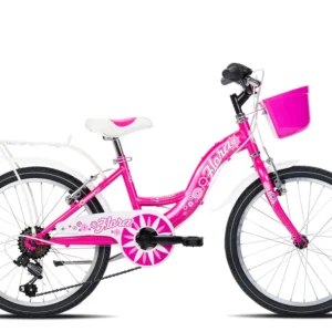 Bicicletta Bimba  Brera" FLORA” Ruota 20 Cambio 6 Velocita’ Colore Rosa Lucida