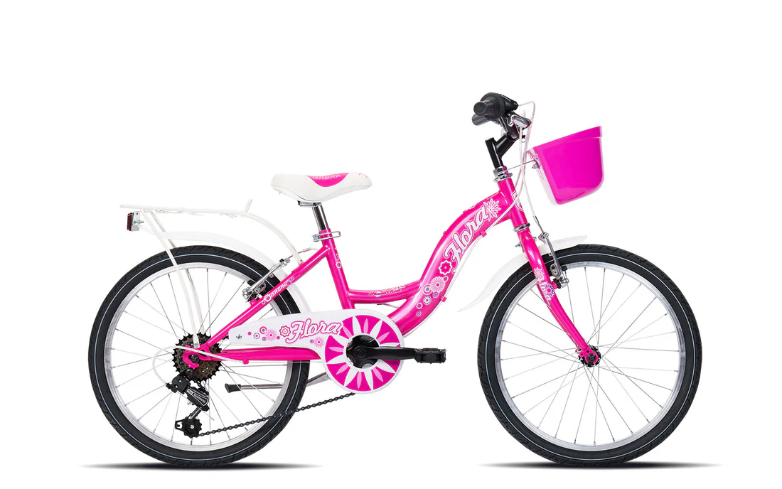 Bicicletta Bimba  Brera" FLORA” Ruota 20 Cambio 6 Velocita’ Colore Rosa Lucida
