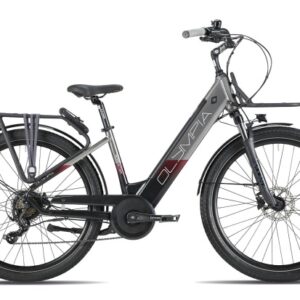 Bicicletta E-Bike Olympia "Roadster 2025 Comfort 700 “ Batteria 576 Wh Alluminio Donna Colore Bianca-Nero ,NUOVA