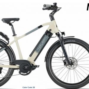 Bicicletta E-Bike Olympia "New Magnum 700 Modello 2025 Motore Oli 68 Nm Batteria LG 720Wh “Alluminio uomo Colore 26 Crema-Nera Opaca