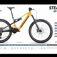 Bicicletta Mtb  E-Bike Olympia Full “ STEALTH  2025 Alluminio Motore Polini EP3 90 Nm Batteria 900 Wh Taglia M-L Gialla-Grigia Lucida