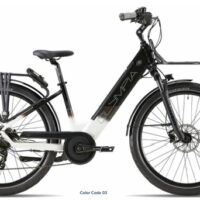 Bicicletta E-Bike Olympia “Roadster 2025 Comfort 700 “ Batteria 580Wh Alluminio Donna Colore Bianca-Nero,NUOVA