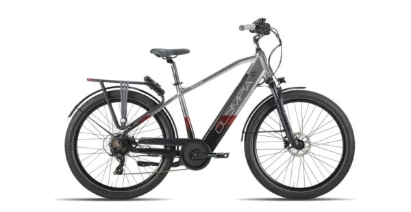 Bicicletta E-Bike Olympia "Roadster 2025 Man 700 “ Batteria 576 Wh Alluminio Donna Colore Nero-Rossa-Antracite   ,NUOVA