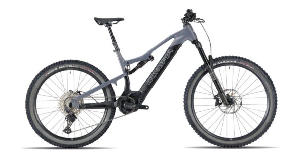 Bicicletta Mtb  E-Bike Olympia Full “ HYSAK 2025 Alluminio Motore Oli Edge 90 Nm Batteria 900 Wh Taglia M-L Silver -Nera Lucida